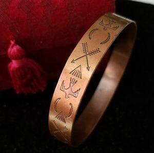 Vintage native American solid copper bracelet